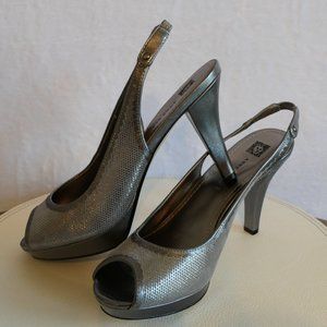 Anne Klein Akramonda Silver Shiny 4" Heel Shoes - Size 8.5M